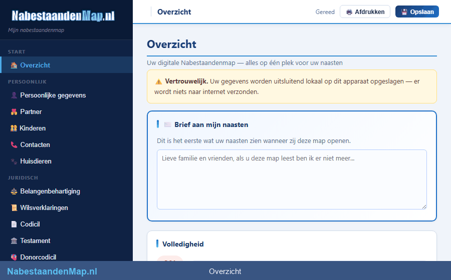 Digitale nabestaandenmap-demo
